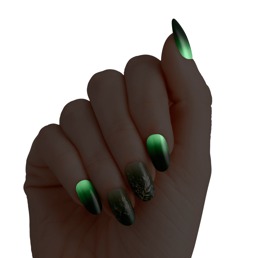 Impress X WICKED: FOR GOOD | Defy Expectations | Design, Green, Medium, Oval, Manicure