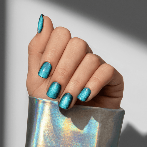 colorFX by Impress No Glue Fake Press On Nails - Better Things | Solid, Green, Short, Squoval, Manicure