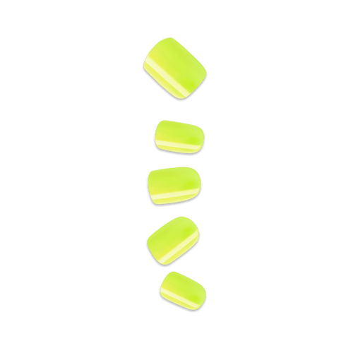 Impress Color No Glue Fake Press On Nails - Brillix | Solid, Yellow, Short, Squoval, Manicure