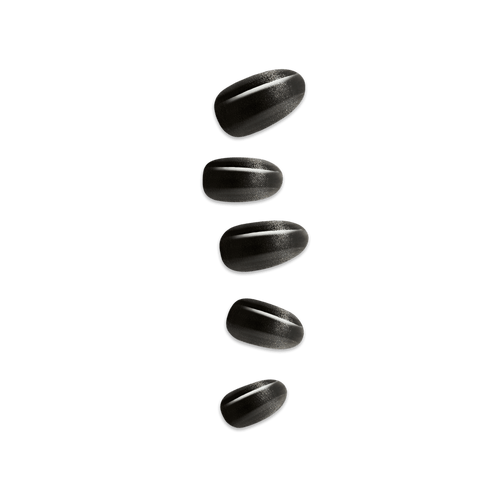 colorFX by Impress No Glue Fake Press On Nails - Best Wishes | Solid, Black, Medium, Oval, Manicure
