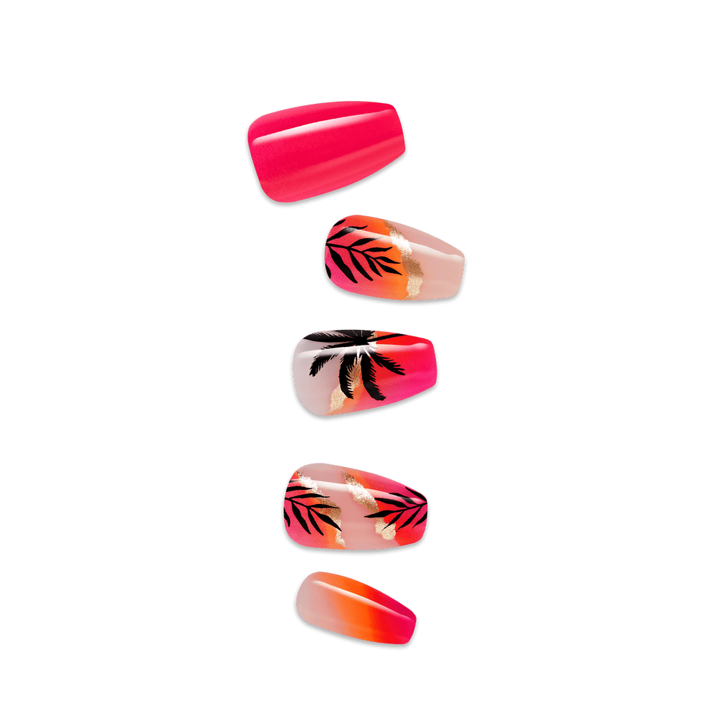 Impress Design No Glue Fake Press On Nails - Sol | Design, Multicolor, Medium, Coffin, Manicure
