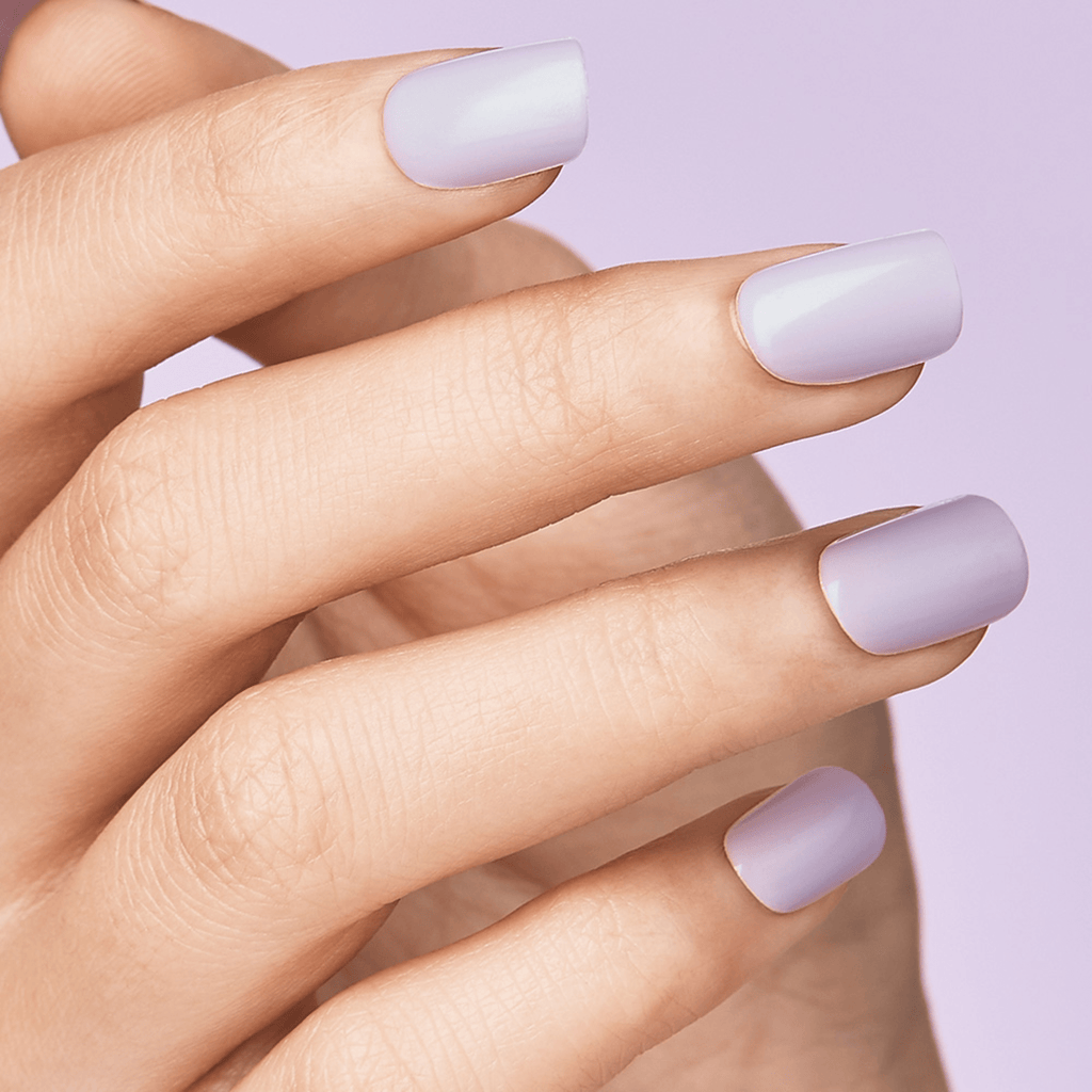 Impress Color No Glue Fake Press On Nails - Picture Purplect | Solid, Purple, Short, Squoval, Manicure
