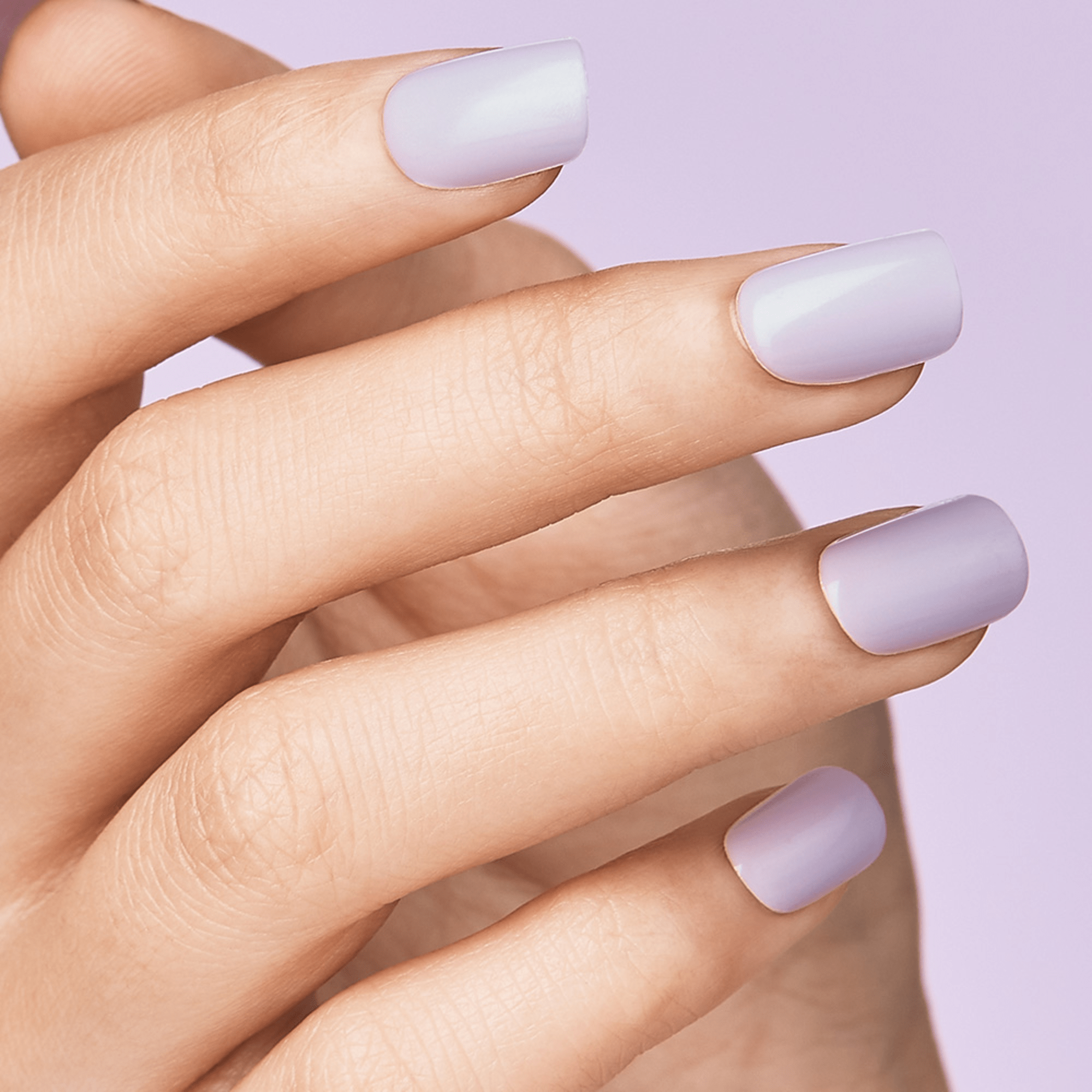 Impress Color No Glue Fake Press On Nails - Picture Purplect | Solid, Purple, Short, Squoval, Manicure