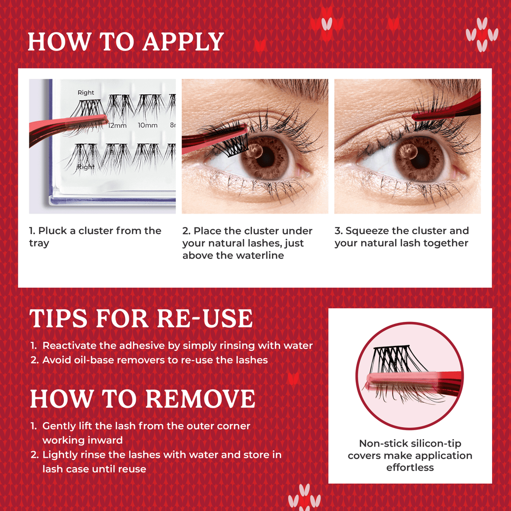 Impress Falsies Long Lasting Pre-Glued Holiday False Eyelashes - Demi Edgy | 24 Lash Clusters, Up To 5 Day Wear, 5mm-14mm