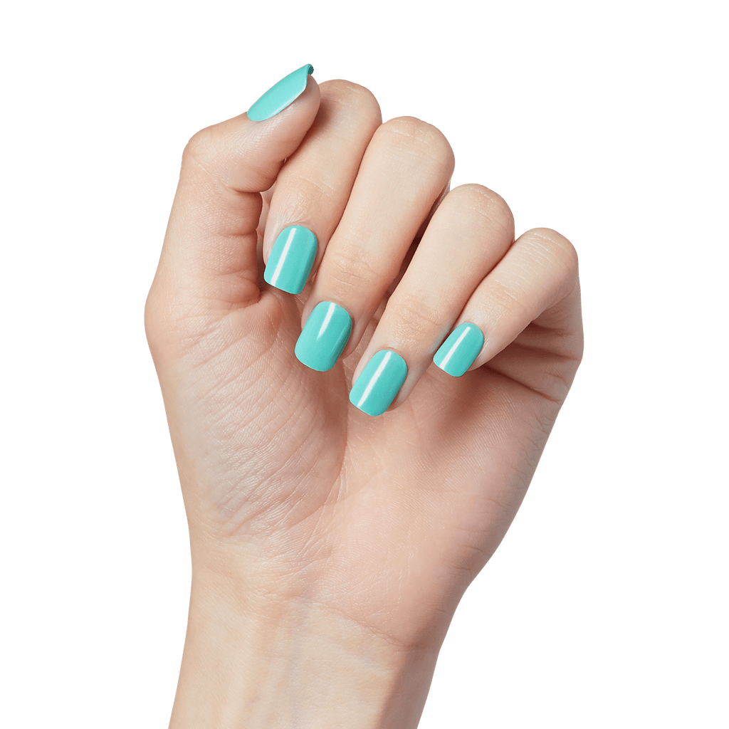 Impress Color FX No Glue Fake Press On Nails - Upgrade | Solid, Blue, Short, Squoval, Manicure