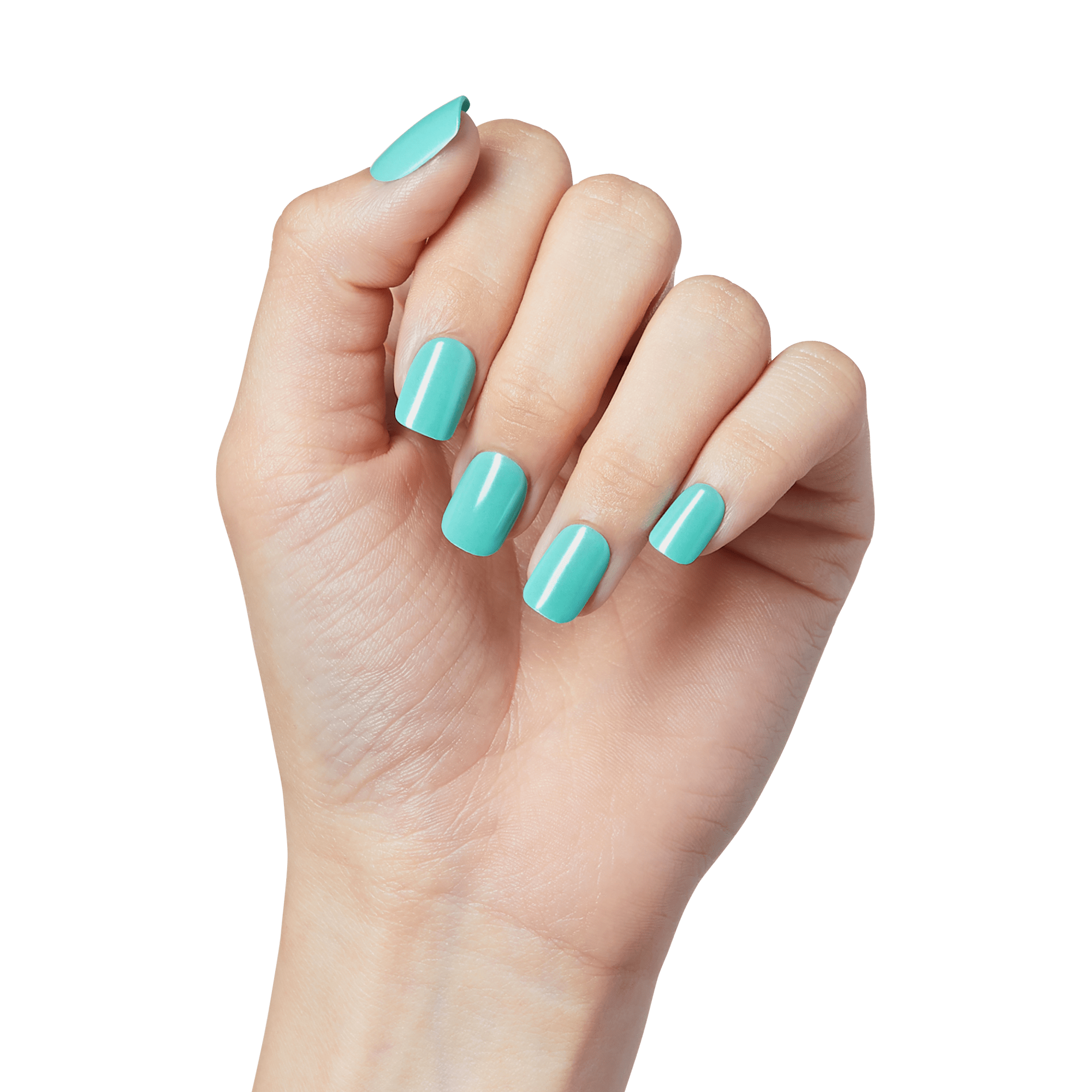 Impress Color FX No Glue Fake Press On Nails - Upgrade | Solid, Blue, Short, Squoval, Manicure