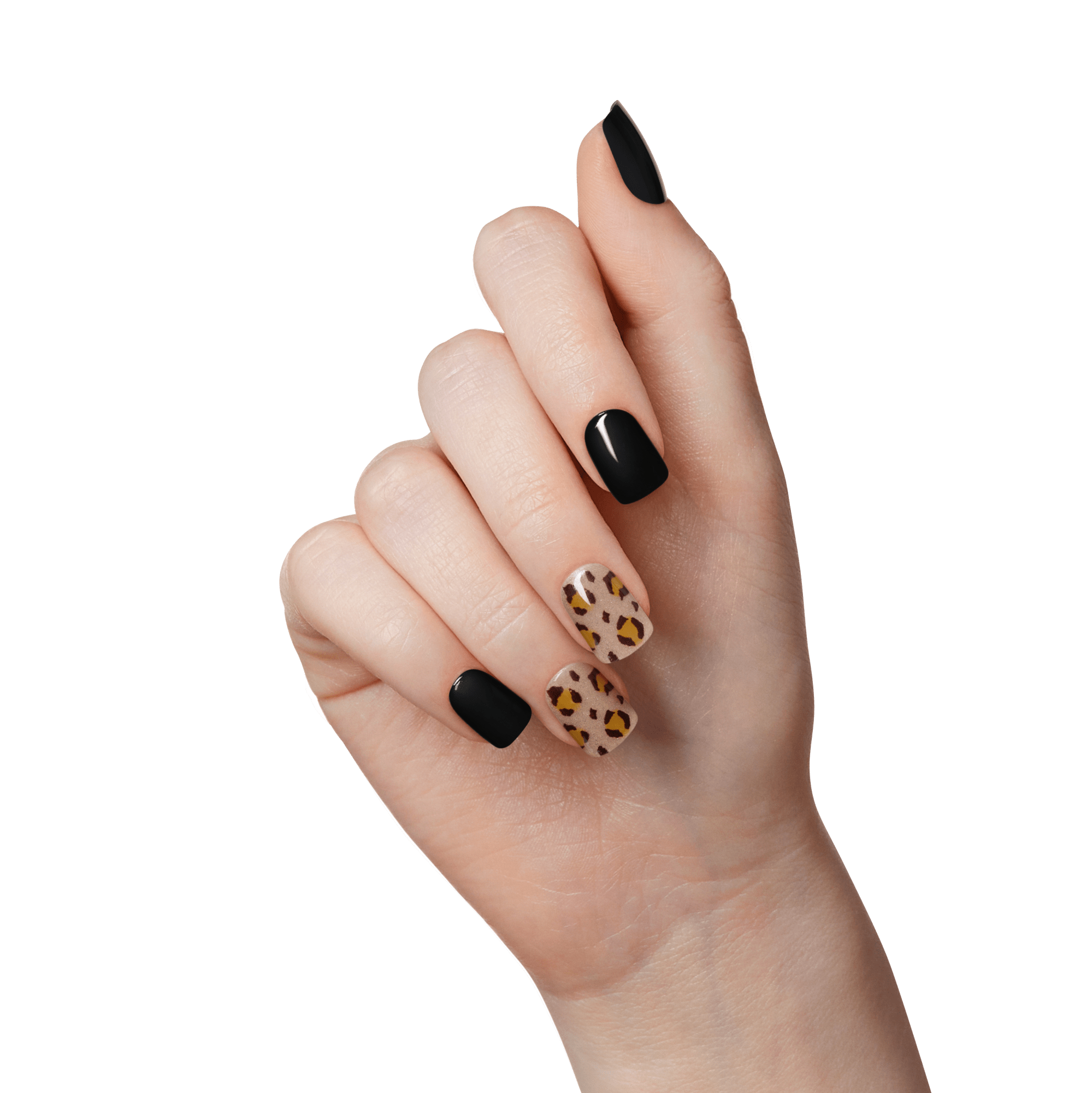 Impress Design No Glue Fake Press On Nails - Romantique | Design, Black, Short, Squoval, Manicure