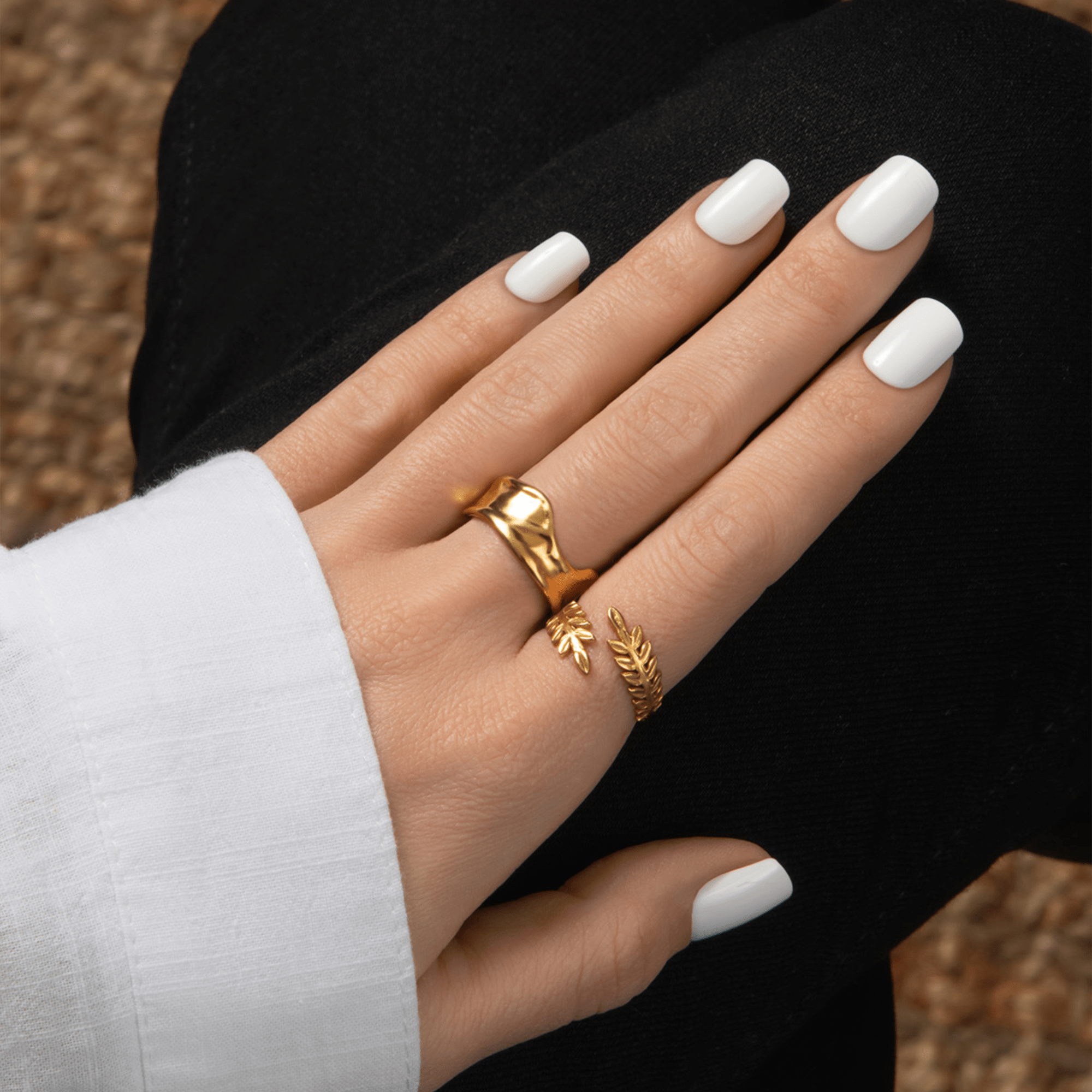 Impress Color No Glue Fake Press On Nails - Frosting | Solid, White, Short, Squoval, Manicure