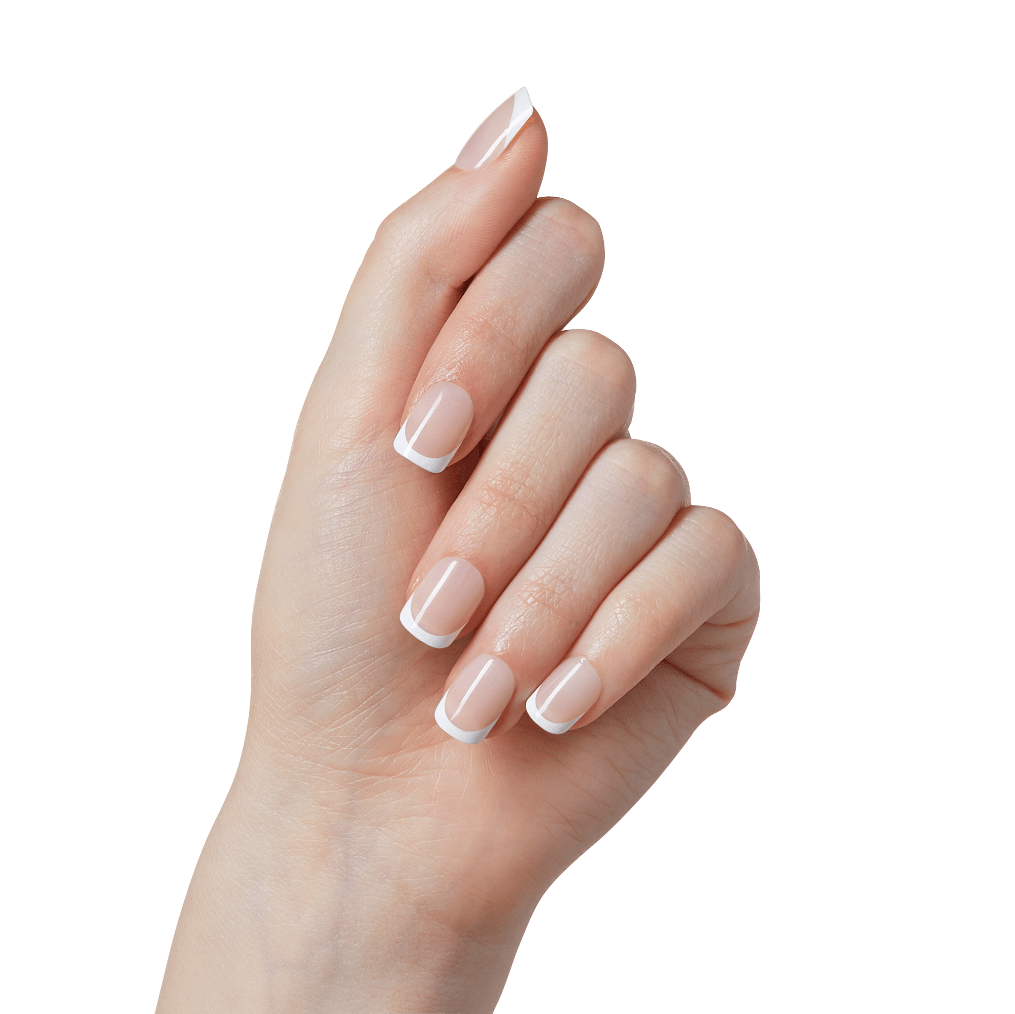 Impress French No Glue Fake Press On Nails - Model | French Tips, White & Neutral, Short, Squoval, Manicure
